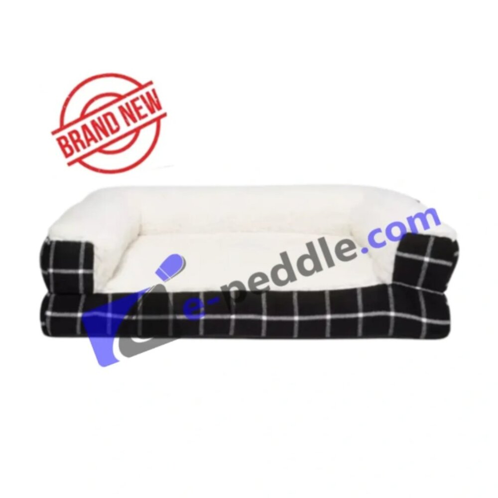 Boots & Barkley™ Window Pane Plaid Pillow Couch Dog Bed - (BRAND NEW) Size Med